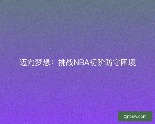 迈向梦想：挑战NBA初阶防守困境
